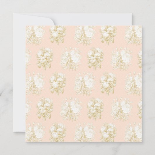 Frans Bloemen Elegant Toile Roze Goud Baby shower Kaart (Achterkant)