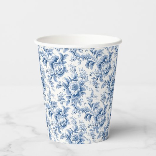  Frans Bloemen Toile Blauw Papier Cups Papieren Bekers (Achterkant)