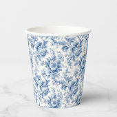  Frans Bloemen Toile Blauw Papier Cups Papieren Bekers (Voorkant)