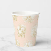 Frans Bloemen Toile Elegant Meisje Baby shower Blu Papieren Bekers (Achterkant)