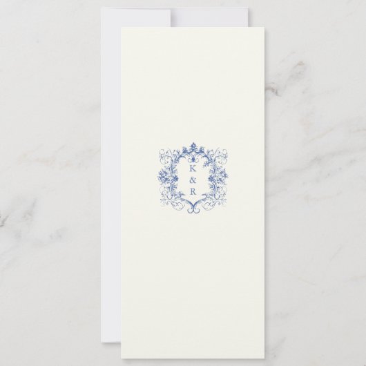 Frans  Bloemen Trouwdiner Menu Kaart (Achterkant)