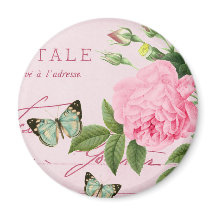 Frans bloemenmagneet girly w / roze roos