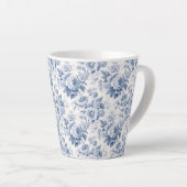 Frans bloemenpatroon latte mok (Rechterhoek)