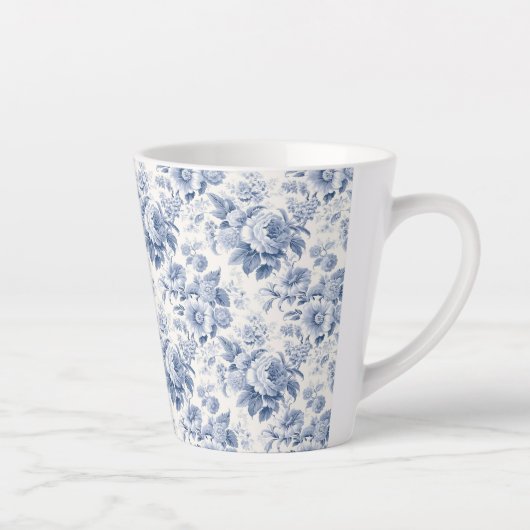 Frans bloemenpatroon latte mok (Rechts)