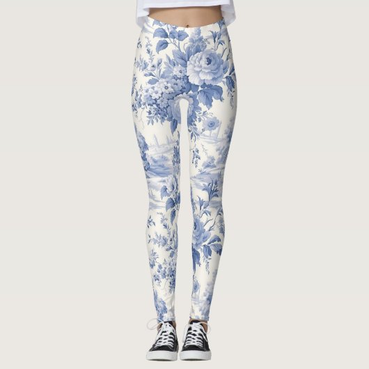 Frans bloemenpatroon leggings (Voorkant)