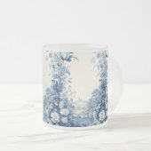 Frans bloemenpatroon matglas koffiemok (Voorkant rechts)