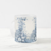 Frans bloemenpatroon matglas koffiemok (Voorkant links)