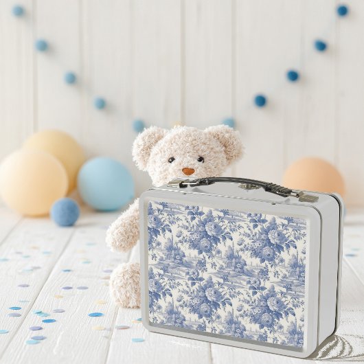 Frans bloementoilet blauw