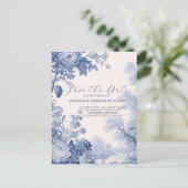  Frans Bloementoilet blauw Aankondigingskaart (Staand voorkant)