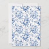  Frans Bloementoilet blauw Baby shower Kaart (Achterkant)