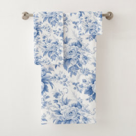  Frans Bloementoilet blauw Bad Handdoek