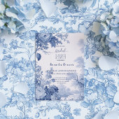  Frans Bloementoilet Blauw Bridal Kaart