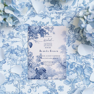 Frans Bloementoilet Blauw Bridal Kaart
