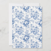  Frans Bloementoilet Blauw Bruiloft Kaart (Achterkant)