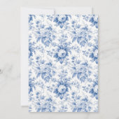  Frans Bloementoilet Blauw Bruiloft Kaart (Achterkant)