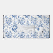 Frans Bloementoilet blauw Bureaumat (Keyboard & Muis)