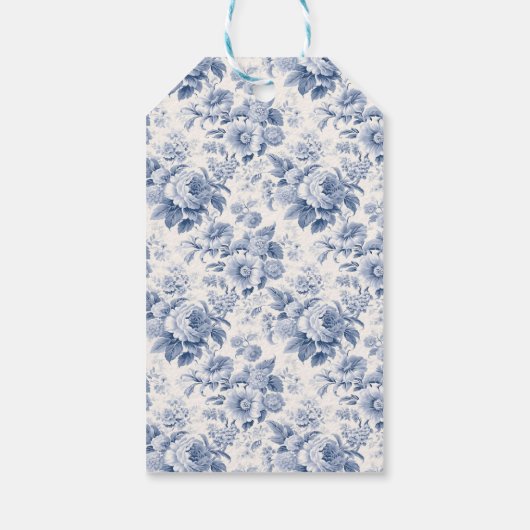 Frans bloementoilet blauw Cadeau Label Cadeaulabel (Achterkant)