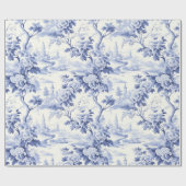  Frans Bloementoilet blauw Cadeaupapier (Vlak)