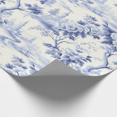  Frans Bloementoilet blauw Cadeaupapier (Hoek)