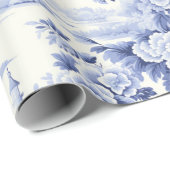  Frans Bloementoilet blauw Cadeaupapier (Rol Hoek)