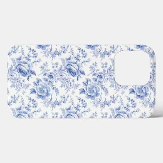 Frans Bloementoilet blauw Case-Mate iPhone Case (Achterkant (horizontaal))