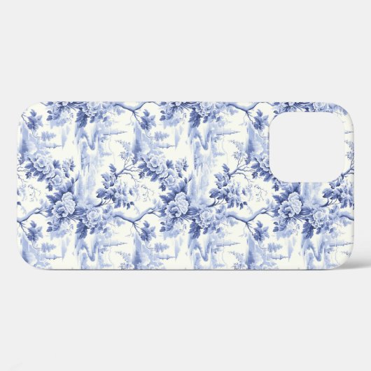  Frans Bloementoilet blauw Case-Mate iPhone Case (Achterkant (horizontaal))