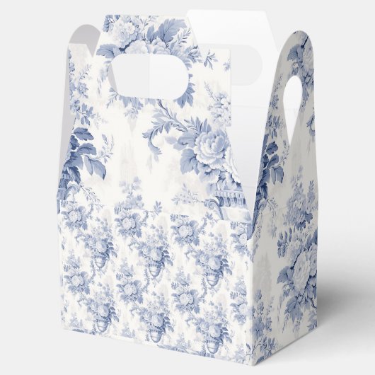 Frans Bloementoilet Blauw Favor Box Bedankdoosjes (Geopend)