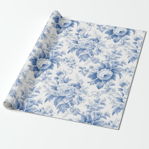 Frans Bloementoilet Blauw inpakpapier