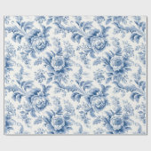 Frans Bloementoilet Blauw inpakpapier (Vlak)