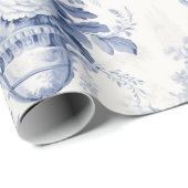  Frans Bloementoilet Blauw inpakpapier (Rol Hoek)