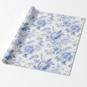  Frans Bloementoilet Blauw inpakpapier (Uitgerold)