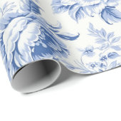  Frans Bloementoilet Blauw inpakpapier (Rol Hoek)