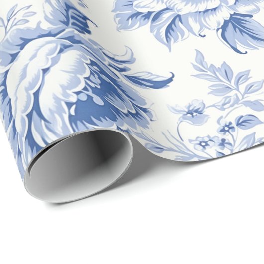  Frans Bloementoilet Blauw inpakpapier (Rol Hoek)