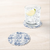 Frans bloementoilet blauw kartonnen onderzetters (Insitu)