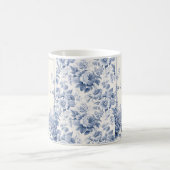 Frans bloementoilet blauw koffiemok (Center)