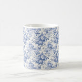 Frans bloementoilet blauw koffiemok (Center)