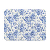Frans bloementoilet blauw magneet (Horizontaal)