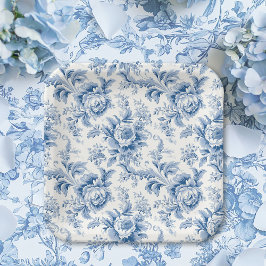  Frans Bloementoilet Blauw Papier Borden Papieren Bordje