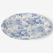 Frans bloementoilet blauw papieren bordje (Gekanteld)