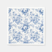  Frans Bloementoilet blauw Servet (Voorkant)