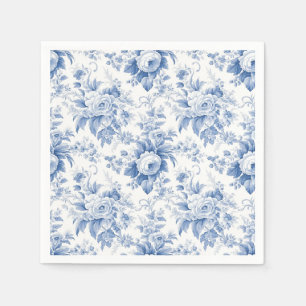 Frans Bloementoilet blauw Servet