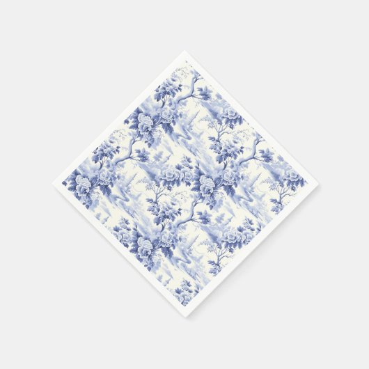  Frans Bloementoilet blauw Servet (Hoek)