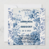 Frans Bloementoilet Blauw Uitnodiging (Voorkant)