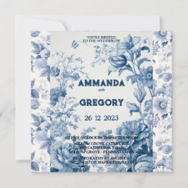 Frans Bloementoilet Blauw Uitnodiging