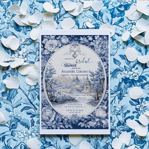 Frans Bloementoilet blauw Vrijgezellenfeest Kaart