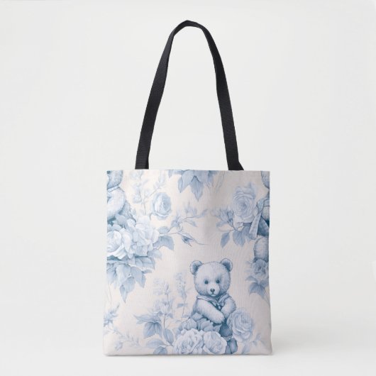 Frans Bloementoilet en Beer Tote Bag (Voorkant)