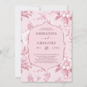  Frans Bloementoilet roze bruiloft Kaart (Voorkant)
