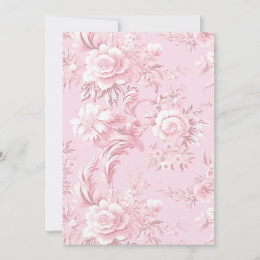  Frans Bloementoilet roze bruiloft Kaart (Achterkant)