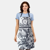 Frans bloemmonogram schort (Gedragen)