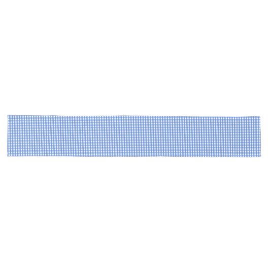 Frans Blue en White Gingham Lange Tafelloper (Horizontaal)